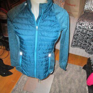 eddie bauer ladies jacket packable sz M blue green very warm